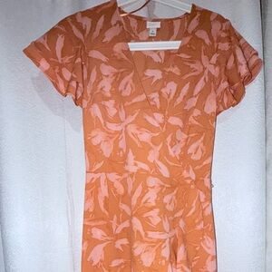 Orange Floral Dress